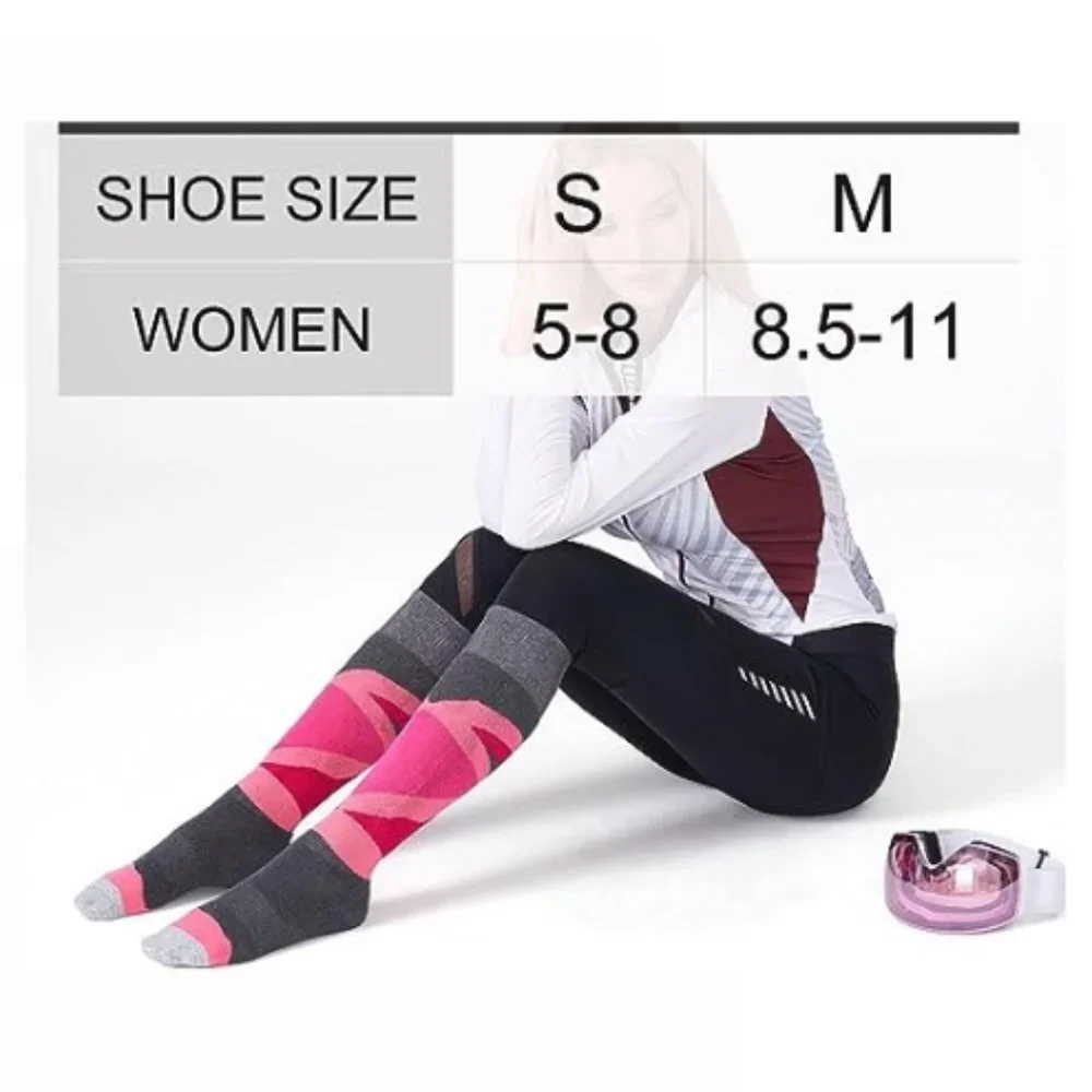 3 Pack, Women's Ski Socks Full Cushioned Winter Warm Wool Socks